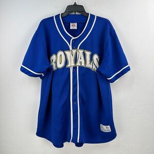 Vintage True Fan Jersey‎ Mens XL Blue White Kansas City Royals Baseball
